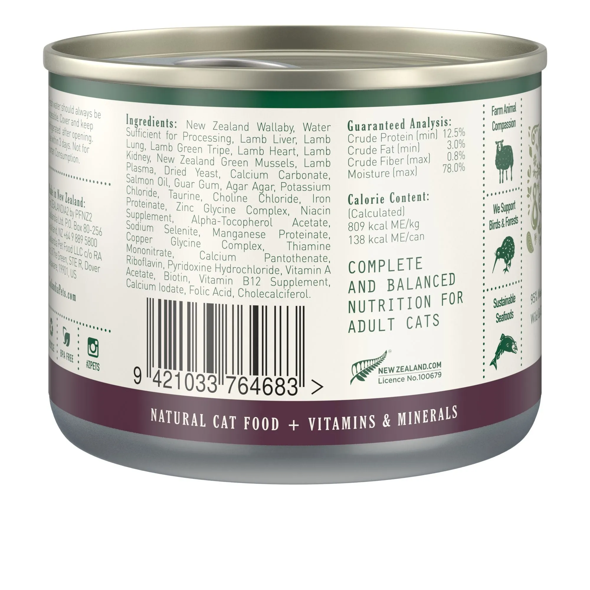 Zealandia Wallaby Pate Adult Cat Wet Food 170g x24^^^