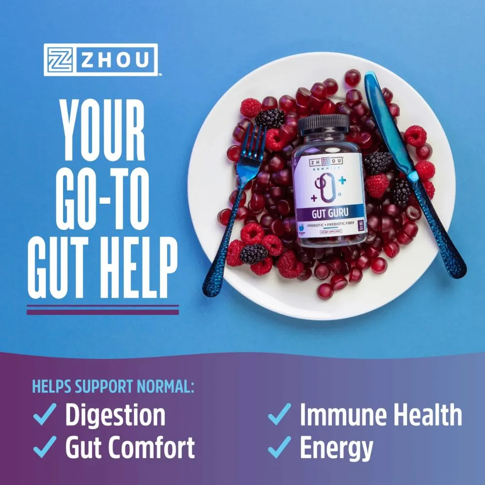 ZHOU Gut Guru Probiotic Gummies 60ct