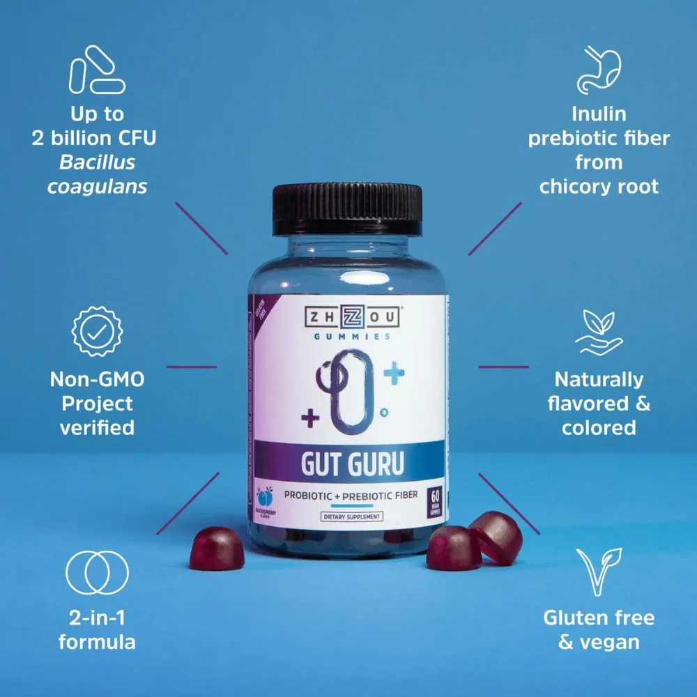 ZHOU Gut Guru Probiotic Gummies 60ct